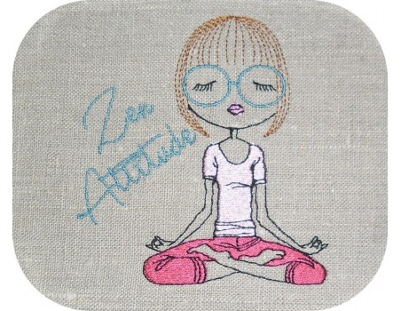 Instant download machine embroidery design hippie girl