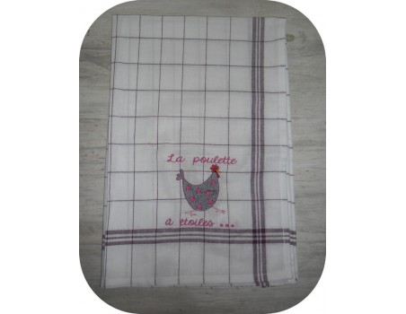 Instant download machine embroidery   Hen with star