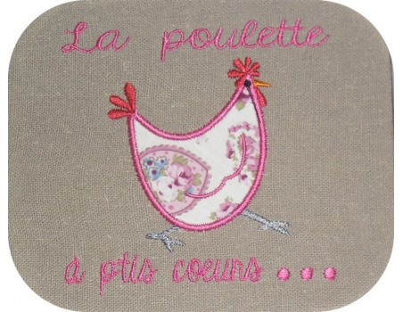 Instant download machine embroidery  applique Hen with star