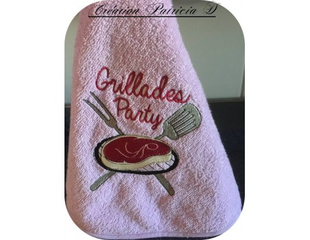 Instant download machine embroidery design Brochettes party
