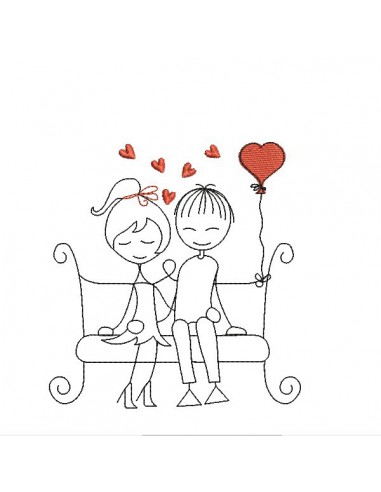 Instant download machine embroidery design sweetheart on a swing