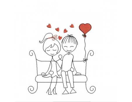 Instant download machine embroidery design sweetheart on a swing