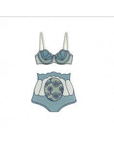Instant download machine embroidery design Lingerie underwear flower