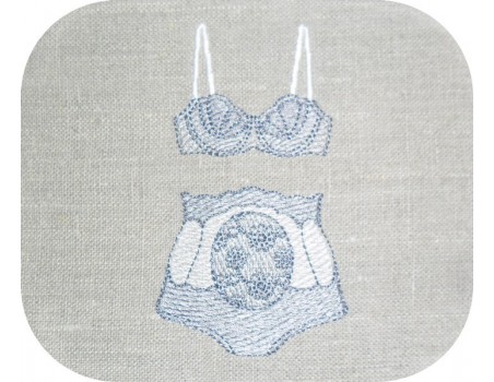 Instant download machine embroidery design Lingerie underwear flower