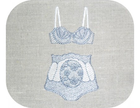 Motif de broderie machine  ensemble lingerie coquille