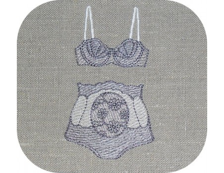 Instant download machine embroidery design Lingerie underwear flower