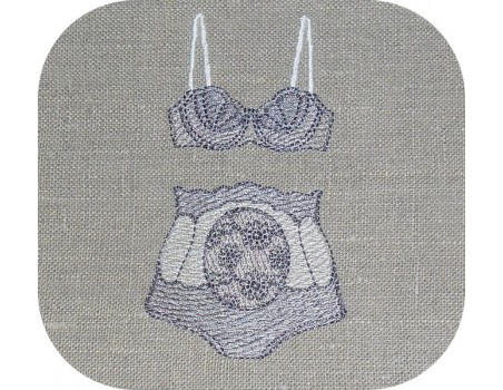 Motif de broderie machine  ensemble lingerie coquille