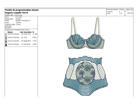 Instant download machine embroidery design Lingerie underwear flower