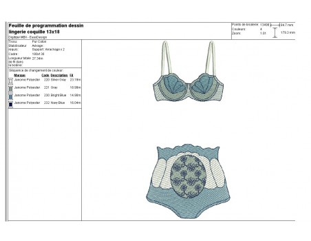 Instant download machine embroidery design Lingerie underwear flower