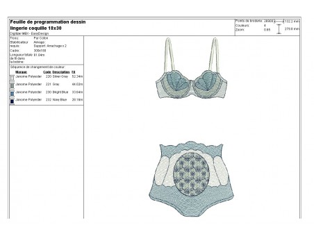 Instant download machine embroidery design Lingerie underwear flower