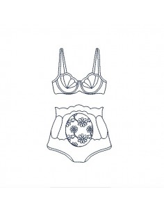 Instant download machine embroidery design shell lingerie
