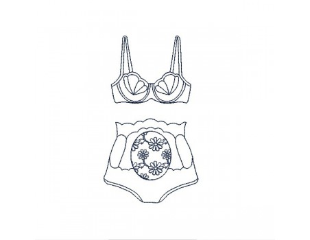 Instant download machine embroidery design shell lingerie