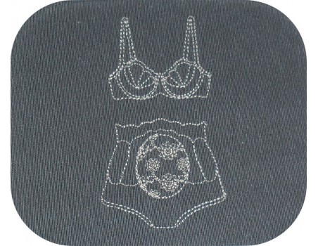 Motif de broderie machine  redwork ensemble lingerie coquille