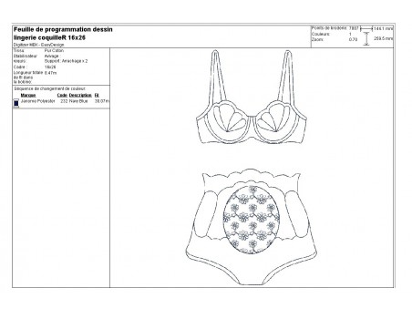 Instant download machine embroidery design shell lingerie