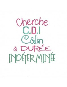 Motif de broderie texte cdi câlin