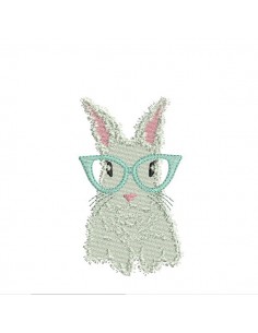 Motif de broderie machine lapin blanc