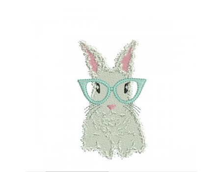 Motif de broderie machine lapin blanc