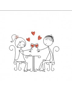 Instant download machine embroidery design in love the kiss