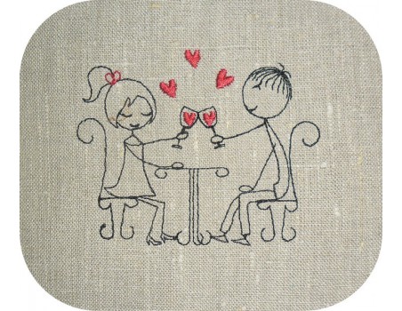 Instant download machine embroidery design in love the kiss