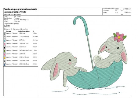 Instant download machine embroidery white rabbit