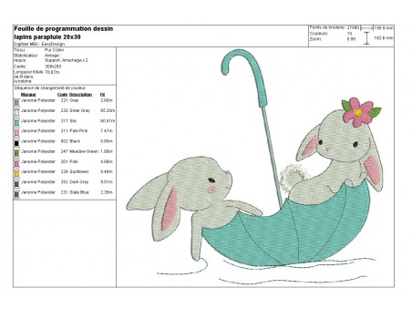 Instant download machine embroidery white rabbit