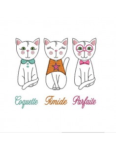 Motif de broderie machine chats attitude