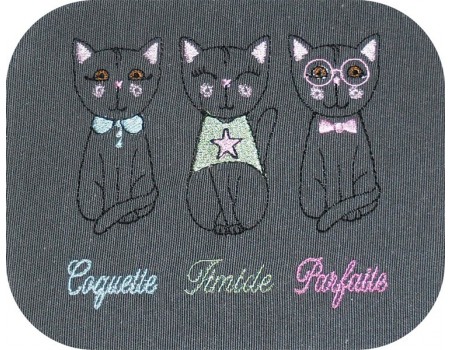 Motif de broderie machine chats attitude