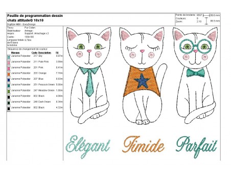 Instant download machine embroidery cat attitude