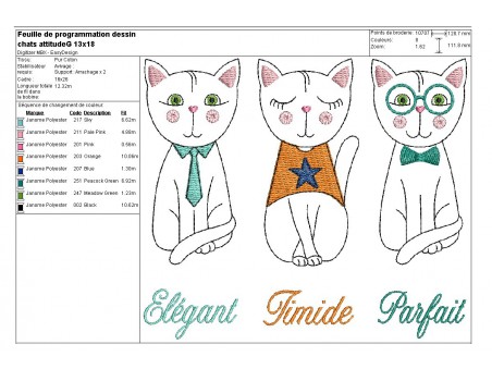 Instant download machine embroidery cat attitude