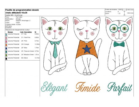 Instant download machine embroidery cat attitude