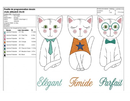 Instant download machine embroidery cat attitude