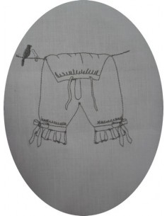 Lingerie panty redwork 10x10cm