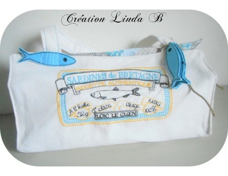 Motif de broderie machine boite de sardines