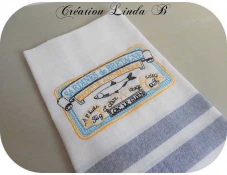 Motif de broderie machine boite de sardines