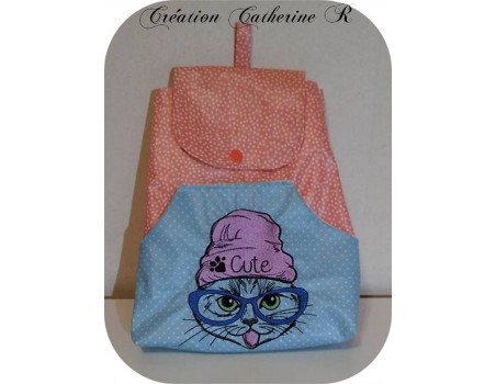 Motif de broderie machine chat cute