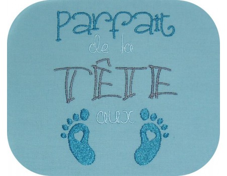 Embroidery design text parfect girl