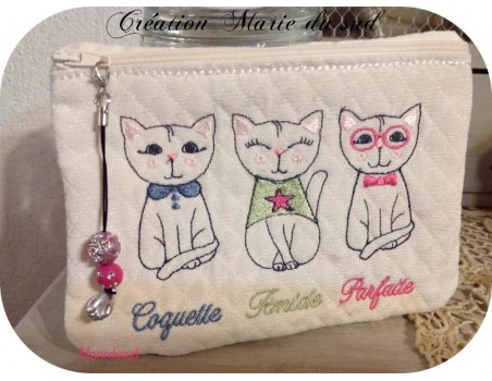 Motif de broderie machine chats attitude