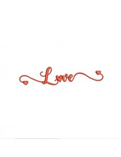 Instant download machine embroidery design in love on a bench