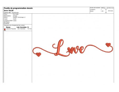 Instant download machine embroidery design in love on a bench