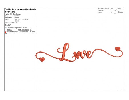 Instant download machine embroidery design in love on a bench