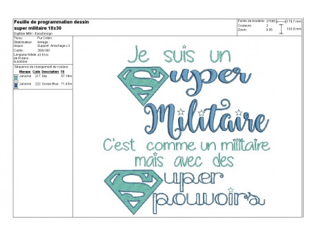 Motif de broderie super militaire