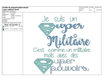 Motif de broderie super militaire