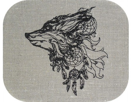 Motif de broderie machine renard attrape rêves