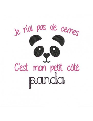 Motif de broderie machine côté panda