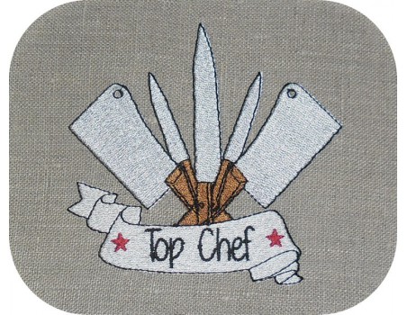 Motif de broderie machine couteaux top chef