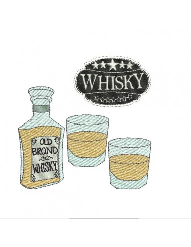 Motif de broderie machine whisky