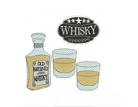 Motif de broderie machine whisky