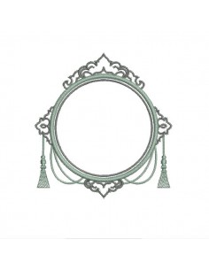 Embroidery design applique frame constance