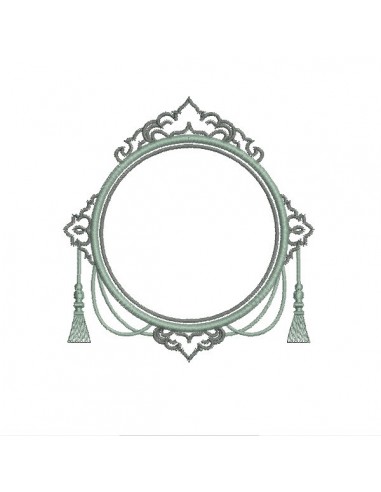 Embroidery design applique frame constance