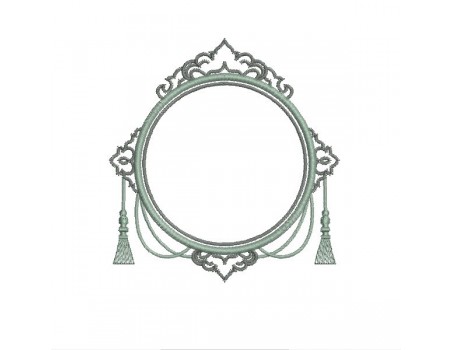 Embroidery design applique frame constance